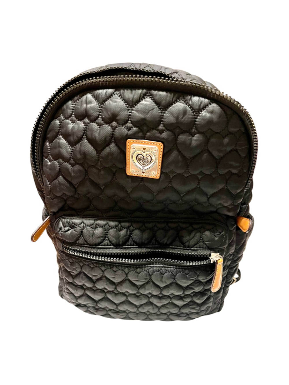 $365 Brighton Heart to Heart Kirby Carry-on Black Quilted Backpack